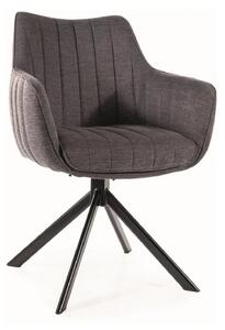 Scaun rotativ AZALIA, gri inchis/negru, stofa/metal, 61x44x86 cm