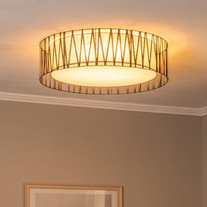 TK Lighting Plafonieră Harmony, negru, iută naturală, Ø 72 cm, reglabil, Negru, Camera de zi / sufragerie, Metal, Modern