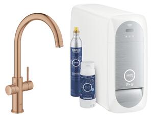 Grohe Blue baterie de bucatarie cu filtru pe picior Brushed Warm Sunset 31455DL1