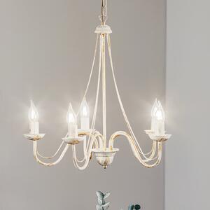 HELAM Candelabru Malbo cu 5 becuri, alb, reglabil, Alb, Camera de zi / sufragerie, Metal, Candelabru