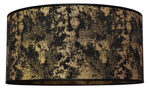 HELAM Abajur Abba E27 Ø 40/înălțime 20 cm negru/auriu, Negru, Țesătură / Textil