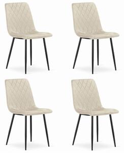 Set 4 Scaune Bucatarie/Dining Clay Catifea Bej