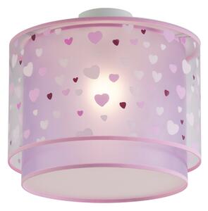 Plafonieră pentru copii roz cu inimioare - Harrie in Love