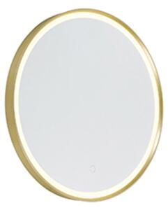 Oglindă de baie aurie 50 cm, cu LED, cu 3 trepte de intensitate reglabile cu atingere, rotundă - Miral