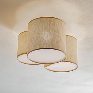 TK Lighting Plafonieră Mona Nature, 3 becuri, in, natural, reglabil, Camera de zi / sufragerie, Țesătură / Textil, Modern