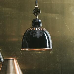 PR Home Lampă suspendată Cleveland, Ø 23 cm, negru/zahăr, reglabil, Negru, Camera de zi / sufragerie, Metal, Design industrial