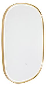 Oglindă de baie cupru cu LED, cu dimmer în 3 trepte cu atingere ovală - Miral