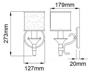 Kichler KL-LACEY1-AP - Aplica de perete LACEY, 1xE14/40W/230V, crom mat