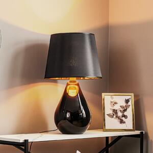 TK Lighting Lampa de masă Lacrima, negru/auriu, Negru, Camera de zi / sufragerie, Sticlă, Modern