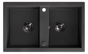 Laveo Barbados chiuvetă din granit 78x48 cm negru SBB720T