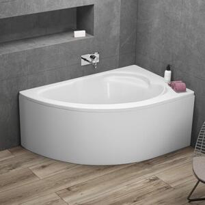 Polimat Standard cadă de colț 130x85 cm partea dreaptă alb 00343