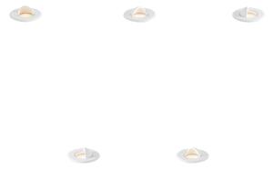 Set de 5 spoturi moderne de sol albe, inclusiv LED IP67 - Linsey