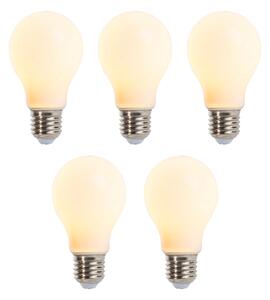 Set de 5 becuri LED cu dimmer E27 A60 mat 5W 380lm