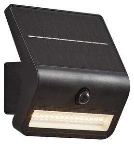Lampa de perete de exterior neagră cu LED IP54 cu senzor de mișcare solar - Floody