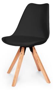 Set 2 scaune cu structură din lemn de fag Bonami Essentials Gina, negru