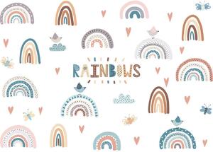 Impresi Autocolant pentru camera copilului Colorful little rainbows - 90x30cm
