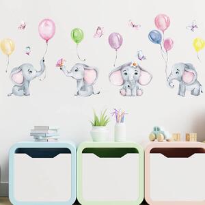 Impresi Autocolant pentru camera copilului Elephants with balloons - 90x30cm