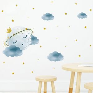 Impresi Autocolant pentru camera copilului Sleeping moon - 90x30cm