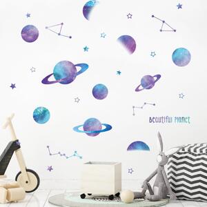 Impresi Autocolant pentru camera copilului Planets - 90x30cm