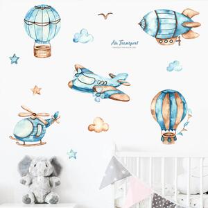 Impresi Autocolant pentru camera copilului Airplanes and balloons - 90x30cm 2 ks