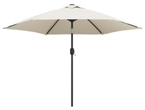 Umbrelă de soare cantilever cu LED 3 m, Alb Nisip