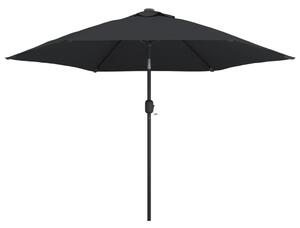 Umbrelă de soare de exterior cu stâlp metalic, negru, 300 cm
