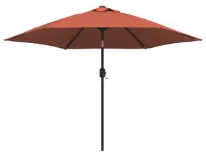 Umbrelă de soare de exterior, stâlp metalic, cărămiziu, 300 cm