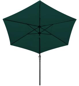 Umbrelă de soare cu LED 3 m, Verde