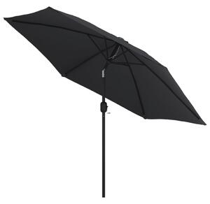 Umbrelă de soare de exterior cu stâlp metalic, negru, 300 cm