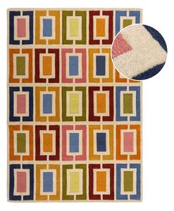 Covor țesut manual din lână 80x150 cm Retro Blocks – Flair Rugs