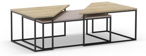 Măsuțe de cafea 3 buc. cu blat cu aspect de lemn de stejar 70x110 cm Titan – Marckeric