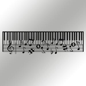 Decoratiune perete PIANO- M121, negru, metal, 70x30 cm