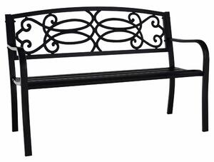 Banca gradina VENDA, negru, metal, 127x60x85 cm