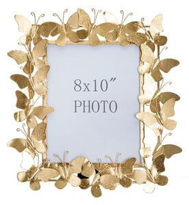 Ramă foto aurie din metal 35x38 cm Butterfly – Mauro Ferretti