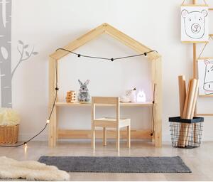 Birou tip căsuță din lemn de pin pentru copii Adeko Bran, 40 x 111 cm
