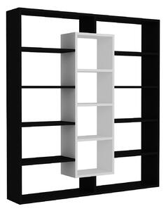 Biblioteca Ample, negru/alb, PAL, 125x22x136 cm