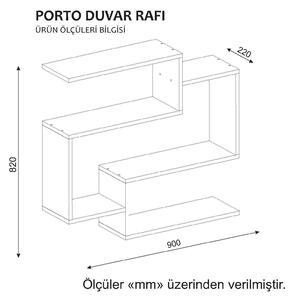 Raft Porto, alb, PAL melaminat, 90x22x82 cm