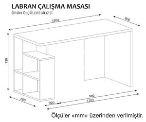 Birou Labran, alb/stejar, PAL, 120x60x74 cm