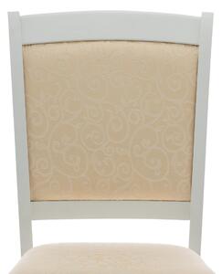 Scaun din lemn, tapitat cu stofa Galla White l48xA43xH99,5 cm