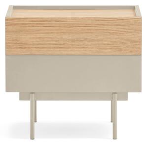 Noptieră bej-natural cu aspect de lemn de stejar Otto – Teulat