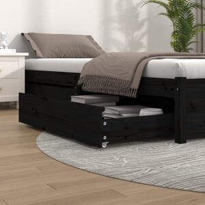 Sertare pentru pat, 2 buc., negru, lemn masiv de pin