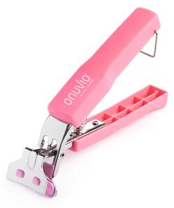 Maner universal tip cleste pentru manevrare recipiente fierbinti, oale, tigai, tavi, onuvio®, anti-alunecare, sistem blocare, otel inoxidabil, rezistent la temperatura, 17.5cm x 4cm - roz