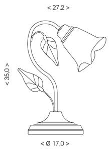 BRILAGI - Lampă de masă BLOSSOM 1xE27/40W/230V patină/alamă