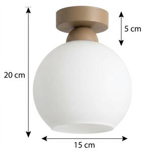 BRILAGI - Plafonieră LED RETRO GLASS 1xE27/60W/230V, diametru 15 cm, bej/alb