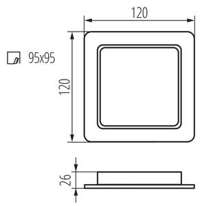 Kanlux 36535 - Corp de iluminat încastrat TAVO LED/9W/230V 3000/4000/6000K 12x12 cm IP44