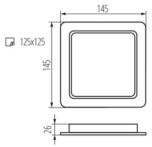 Kanlux 36536- Corp de iluminat LED încastrat TAVO LED/12W/230V 3000/4000/6000K 14,5x14,5 cm IP44