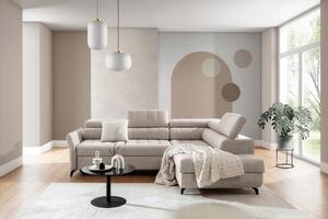 Canapea extensibilă colț dreapta Elarias L - șenil bej Perfect Harmony 07