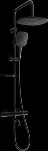 Set dus Mexen KX17 cu cap superior 24 cm cu robinet termostatic Kai, negru, 779001791-70