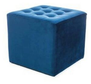 Taburet LORI, stofa catifelata albastru inchis - Bluvel 86, 39x39x34 c
