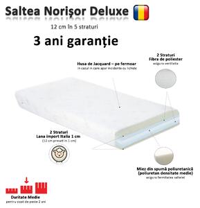 Saltea Norisor Deluxe 180/80/12cm cu 2 fete pentru paturi copii 2-16 ani - MDC118DLX